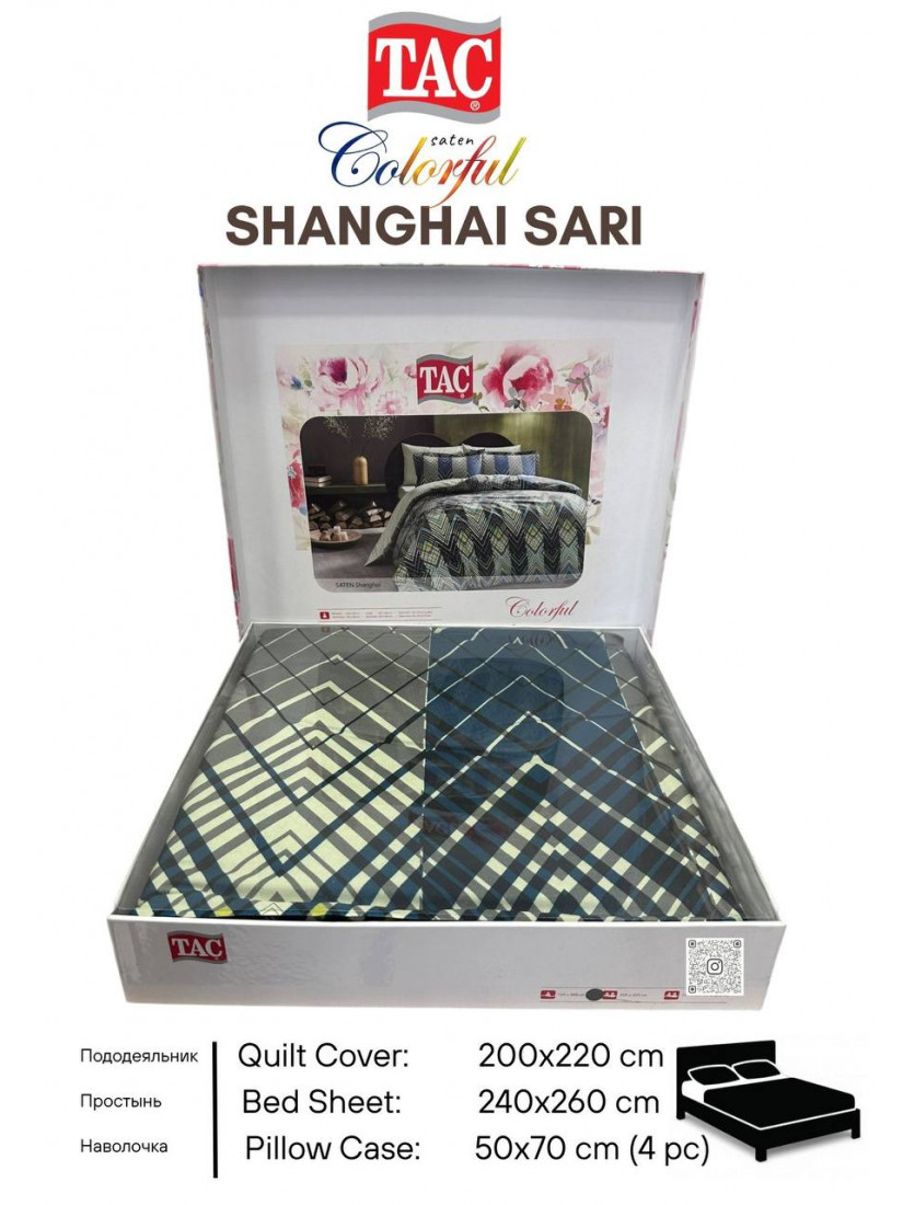 Tac Saten Colorful Shanghai sari | Постельное белье сатин-Digital